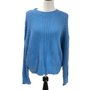 NWT Ann Taylor cable knit blue heavy sweater